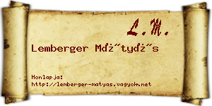 Lemberger Mátyás névjegykártya